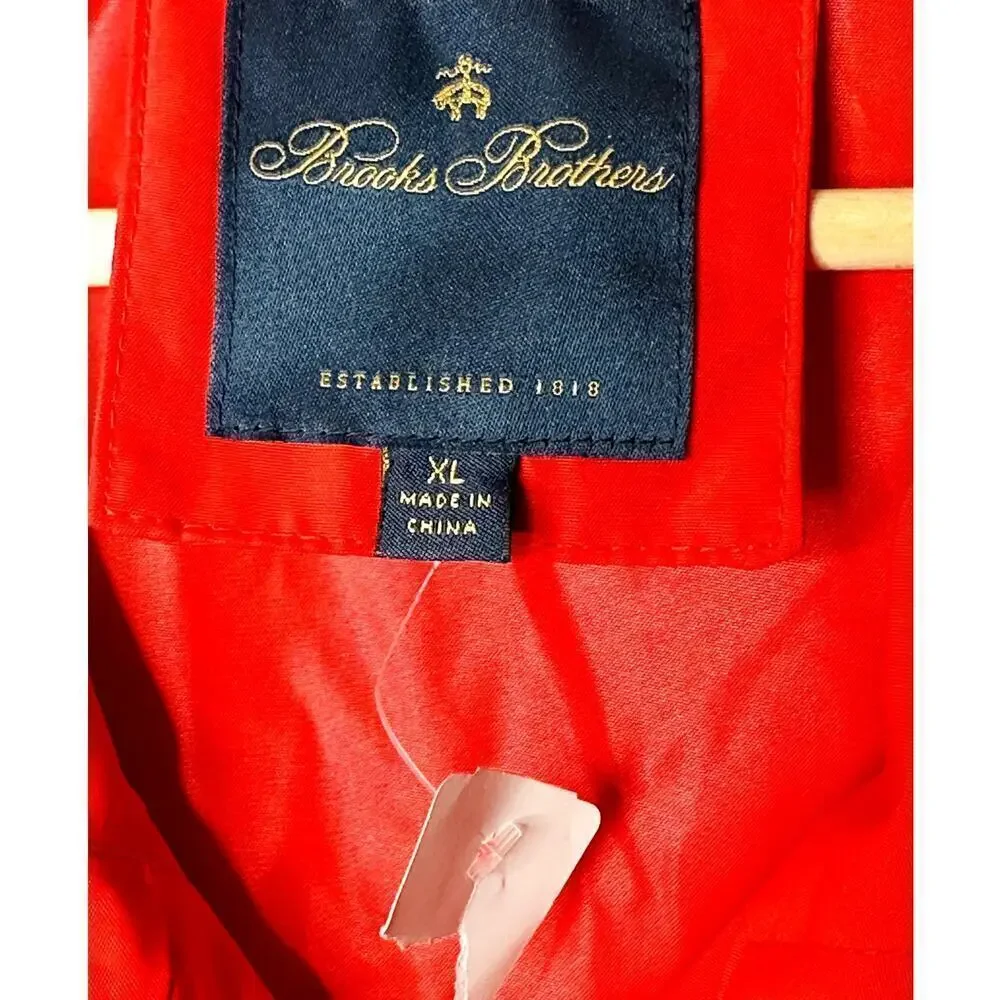 Brooks Brothers Red Half-Zip Packable Anorak Lightweight Jacket Men’s XL NWT